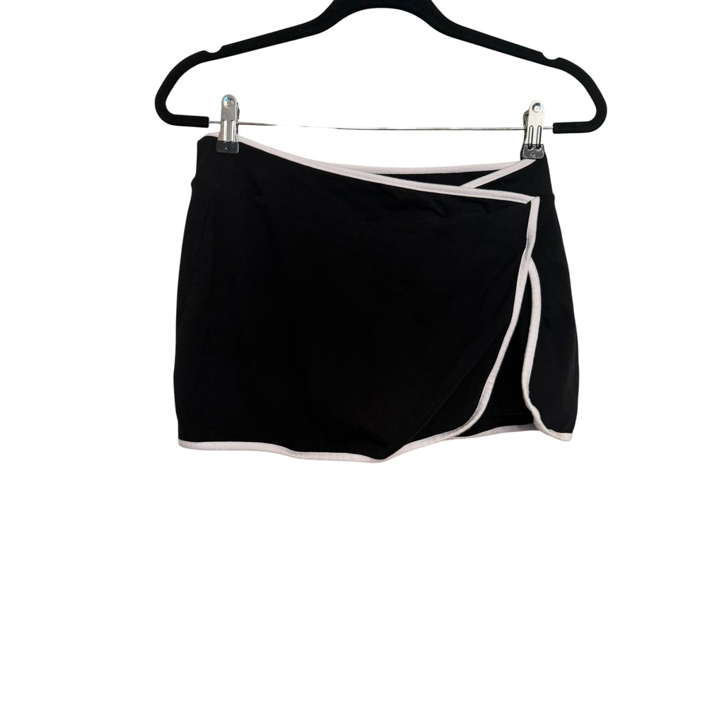 Out From Under Urban Outfitters Black White Trim Wrap Mini Skort Medium